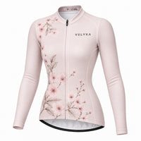 maillot hiver cyclisme femme bloom blush 1
