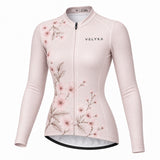 maillot hiver cyclisme femme bloom blush 1