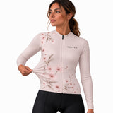 maillot hiver cyclisme femme bloom blush 2