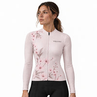 maillot hiver cyclisme femme bloom blush 4