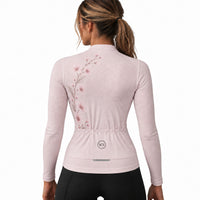 maillot hiver cyclisme femme bloom blush 6