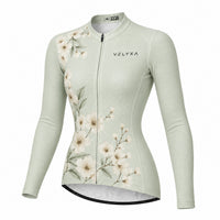 maillot hiver cyclisme femme bloom sauge 1