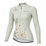 maillot hiver cyclisme femme bloom sauge 1