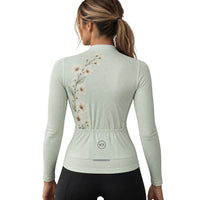 maillot hiver cyclisme femme bloom sauge 6