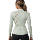 maillot hiver cyclisme femme bloom sauge 6
