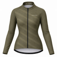 maillot hiver cyclisme femme terra olive 1
