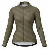 maillot hiver cyclisme femme terra olive 1