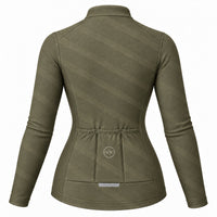 maillot hiver cyclisme femme terra olive 2