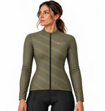 maillot hiver cyclisme femme terra olive 3