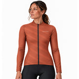 maillot hiver cyclisme femme terra terracotta 2