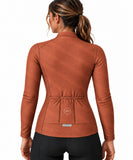 maillot hiver cyclisme femme terra terracotta 3