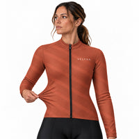 maillot hiver cyclisme femme terra terracotta 9