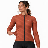maillot hiver cyclisme femme terra terracotta 9